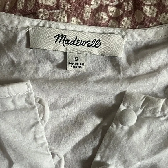 Madewell White Sleeveless Dress with Red, orange, pink Accents - Picture 5 of 5